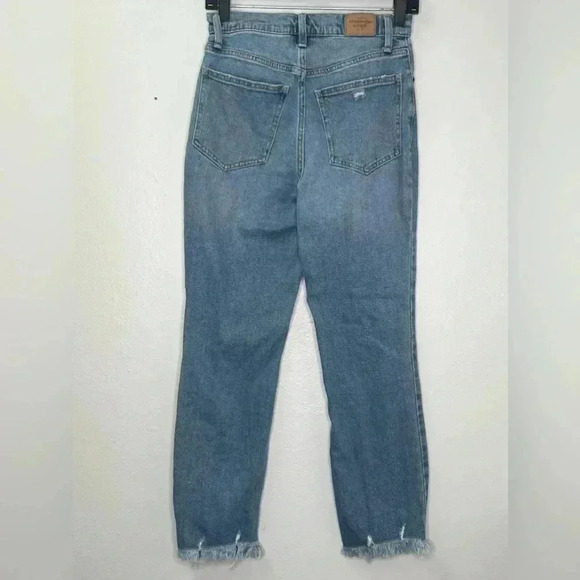Abercrombie‎ & Fitch Ankle Straight Ultra High Rise Button Fly Jeans Sz 26 - Picture 4 of 11